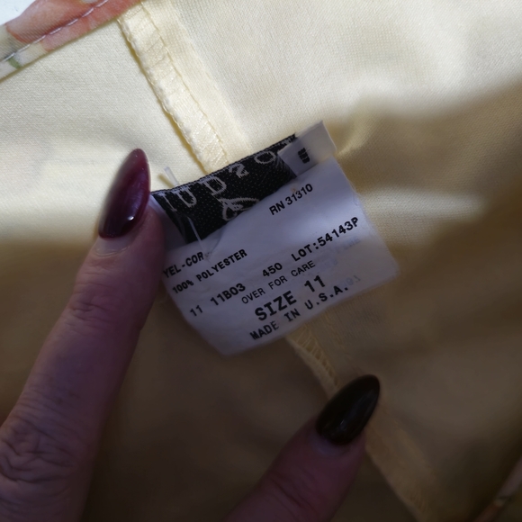 Vintage Fluttersleeved Windsor Spring Yellow Orange Ruffled Tiered Maxi Dress - Picture 3 of 7